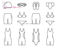 Goresan Hijau. Pakaian Renang Wanita Model Bra yang Dapat Disesuaikan dengan Pola Paisley dan Hiasan Kantong Pakaian Renang & Pakaian Pantai Pria Set 1 Potong