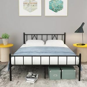 Base letto moderna in metallo con piattaforma, contenitore da 14 pollici, pieghevole, con doghe in acciaio, supporto per materasso, non necessita di rete a molle, singolo - Product Image 6