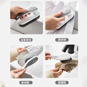 Ensemble de brosses à linge bicolores avec poils en nylon, brosse de nettoyage ménager avec boucle de suspension pour chaussures et vêtements - Product Image 5