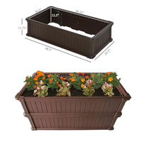 Jardinières surélevées en plastique brun de haute qualité, 2 pieds sur 4 pieds, pour la plantation de fleurs et de légumes en extérieur