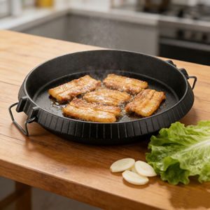 Чугунная сковорода для тэппаньяки, утолщенная и глубокая, круглая, для коммерческого использования - Product Image 6