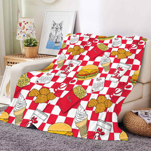 Couverture en peluche personnalisable à motif poulet frit pour restauration rapide, douce et moelleuse, pour canapé de salon ou voyage, vente en gros - Product Image 3
