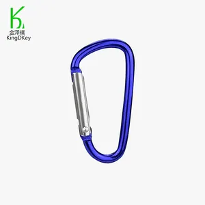 Outdoor colorful camping climbing multifunctional keyring D type carabiner keychain with carabiner keychain hooks