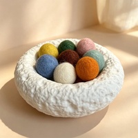 Diffuseur d'ambiance écologique en feutre de laine naturelle, ensemble de boules parfumées pour la maison, petits pompons parfumés