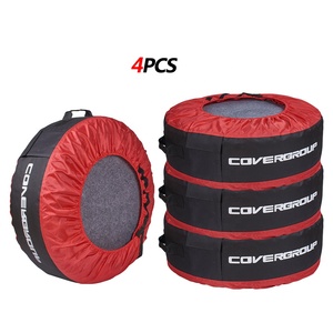Housse de <span class=keywords><strong>pneu</strong></span> avec 4 coussinets en <span class=keywords><strong>feutre</strong></span>, sacs de transport portables pour roues, housse de <span class=keywords><strong>pneu</strong></span> de secours pour voiture - Product Image 1