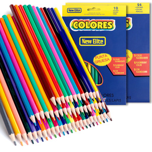 Set di Matite Colorate Y6228 per Studenti e Artisti, 12 18 24 36 48 Colori, Scatole Esagonali con Mina 1B - Product Image 1