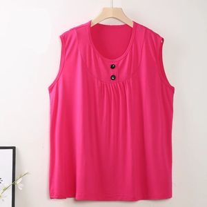 Plus Size Women's Sleeveless Tank Top Loose Fit Solid Color Acrylic Knitted Summer Top - Product Image 3