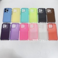 Nouveau Design PC + TPU 2 en 1 Transparent Cristal Clair Antidérapant Antichoc Téléphone Cas Pour iPhone 16 15 14 Pro Max Couverture Arrière