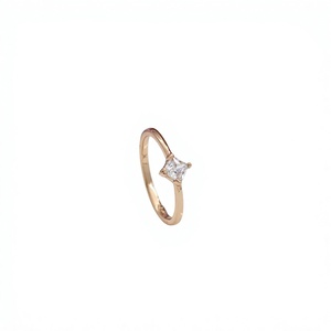 Anillos de Compromiso Clásicos Minimalistas de Latón con Imitación de Rodio, Corte Princesa Cuadrado, Circonita Cúbica, para Cualquier Ocasión - Product Image 3