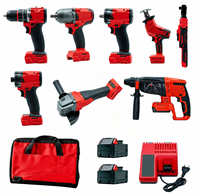 Kit Combinado de Herramientas Eléctricas Inalámbricas de 18V, Juego de Herramientas Multiusos Profesional para Contratistas, para Construcción, Carpintería y Mantenimiento