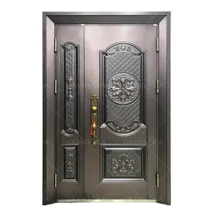 Classical designs steel exterior safety double door Metal Steel Security Doors