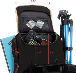 Mochila de fotografía con espacio para cámara y portátil de 15.6 pulgadas, almacenamiento para accesorios y soporte para trípode (muestra gratuita) - Product Image 2