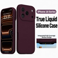 Coque de téléphone en silicone liquide avec logo gravé à froid, impression sérigraphiée, doublure floquée et bord de caméra surélevé pour iPhone 18 17 Pro Max Duo OEM ODM