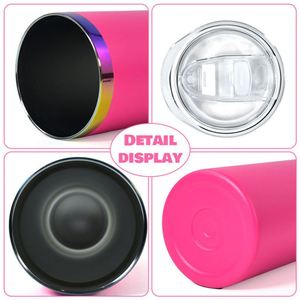 Custom Powder Coated 20Oz Electroplating Color Plating Rainbow Plated Straight Thermal Tumblers Water <b>Bottle</b> Mug - Product Image 3