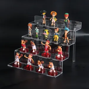 Wholesale 3 Layers Transparent Ladder Acrylic Storage Display Rack Acrylic Shoe Display Rack