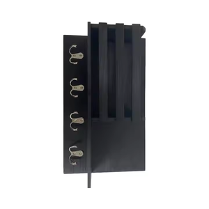 Porte-clés multifonctionnel en bois pour porte-monnaie <span class=keywords><strong>personnalisé</strong></span> facile à installer avec 4 crochets en métal pour la décoration intérieure - Product Image 5