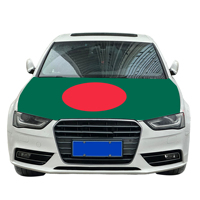 Drapeau de couverture de capot de voiture national du Bangladesh drapeau de couverture de moteur de voiture avec effet d'impression par transfert de chaleur tissu élastique de taille personnalisée
