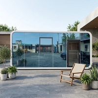 Capsule hôtelière en verre Scenic View, unité d'hébergement préfabriquée entièrement meublée, maisonnette modulaire en acier pour complexe hôtelier, maisonnette Apple