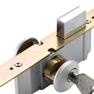 Serrure de porte universelle KFC en alliage d'aluminium, cylindre double face 44-55mm, pour cadre de porte en verre, serrure de sol durable au design minimaliste - Product Image 2