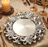 Assiettes de Présentation en Plastique PP Dorées de Luxe, Durables et Réutilisables, Design Creux, pour Mariages et Événements (Vente en Gros)