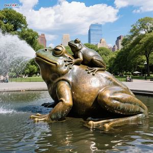 Personalizado al aire libre Ciudad Jardín Grande bronce <span class=keywords><strong>Animal</strong></span> Rana estatua ranas gigantes bronce escultura cascada fuente para la decoración del estanque público - Product Image 2