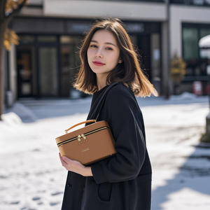 Organisateur de maquillage Obox grande capacité avec fermeture éclair, sac à bijoux couleur unie pour usage quotidien Printemps 2025 - Product Image 5