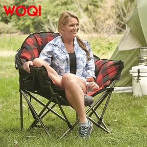 WOQI 휴대용 성인 부드러운 쿠션 편안한 대형 캠핑 문 의자