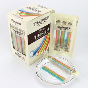 Halal Gummy <strong>Candy</strong> <strong>Sugar</strong> Coated rainbow Sour Belts <strong>Soft</strong> <strong>Candy</strong> Sour Strips with <strong>Powder</strong> Filling - Product Image 2