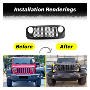 Grille Wrangler pour Jeep Wrangler JK 2007-2017, grille avant modifiée en JL24, accessoire extérieur applicable pour JK - Product Image 3