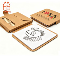 Kit de Manualidades para Niños, Caja de Papel Kraft, Paquete de Papel para Graffiti en Blanco y Tiras de Madera, Juguete Educativo de Arte Hecho a Mano