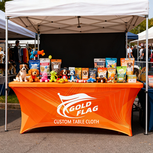 Custom Printed Portable <b>Table</b> Cover for Exhibition Stretchy Spandex Fabric Digital Printing Fitted for 8ft Rectangular <b>Tables</b> - Product Image 2