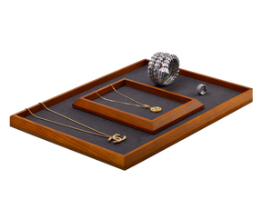 [Fanxi] Nouveau Plateau <span class=keywords><strong>à</strong></span> Bijoux en Bois Massif Rétro avec Rainures, Présentoir Modèle SM12101 Nanchang - Product Image 2