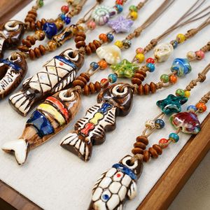 Collana in Ceramica di Jingdezhen con Pesce, Nuovo Stile Etnico Cinese, Lunga Catena in Ceramica per Maglione, <span class=keywords><strong>Accessori</strong></span> Antichi per Donne - Product Image 3