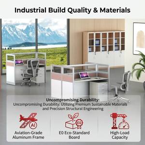 Estación de Trabajo Modular para Oficina, Cubículo Moderno para <span class=keywords><strong>Coworking</strong></span>, Escritorio para Centro de Llamadas, Mamparas de Estación de Trabajo, MDF Ecológico y Duradero - Product Image 4
