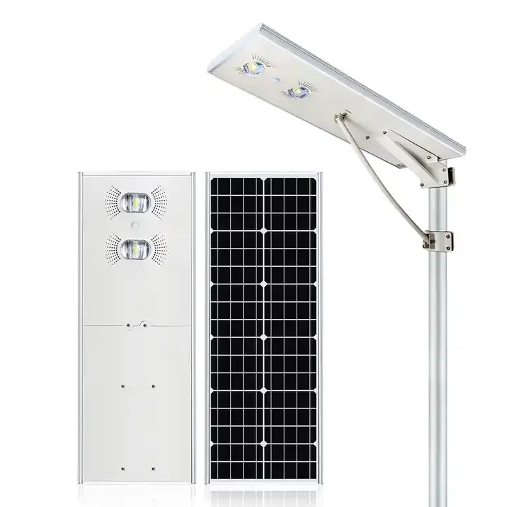 Ip65 Outdoor Waterdichte 30W 40W 60W 80W 100W Aluminium Geïntegreerd Alles In Één Led Straatverlichting Op Zonne-Energie Met Paal