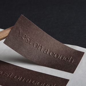 BONI Hoogwaardig Luxe Aangepast Textuurpapier Gepregeerd Debossing Merklogo Gepregeerd Print Sticker Labels - Product Image 3