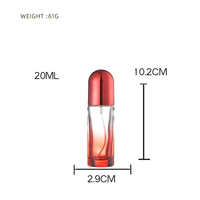 Flacon de parfum en verre dégradé de 20 ml avec logo personnalisé, bouchon en métal en forme de dôme, vide, rechargeable, portable