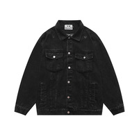 Coupe-vent américain décontracté Style Cargo Janeck Sweater Men Denim Fabric Woven Varsity Jacket Casual Jacket Brodé