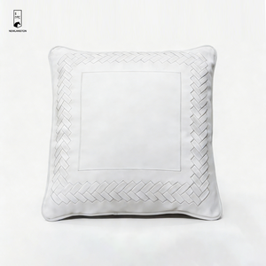 Housse de coussin <span class=keywords><strong>en</strong></span> similicuir de qualité supérieure, broderie tressée de luxe, coussin décoratif 3D <span class=keywords><strong>en</strong></span> relief <span class=keywords><strong>pour</strong></span> <span class=keywords><strong>canapé</strong></span> et décoration d'hôtel (45x45cm, PU) - Product Image 4