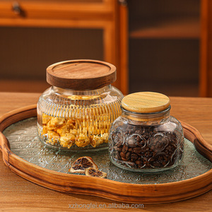 Bộ trưởng cho thực phẩm lưu trữ lớn bụng cứu trợ kín lọ thủy tinh chất lượng cao Nhà bếp khô trái cây đa hạt thực phẩm container tối giản - Product Image 2