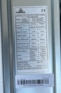 Aire Acondicionado de Techo Yavoo Cassette 48000Btu 5hp Frío y Calor, Aire Acondicionado Split de 5hp, Ahorro de Energía del 80%, Inteligente - Product Image 4