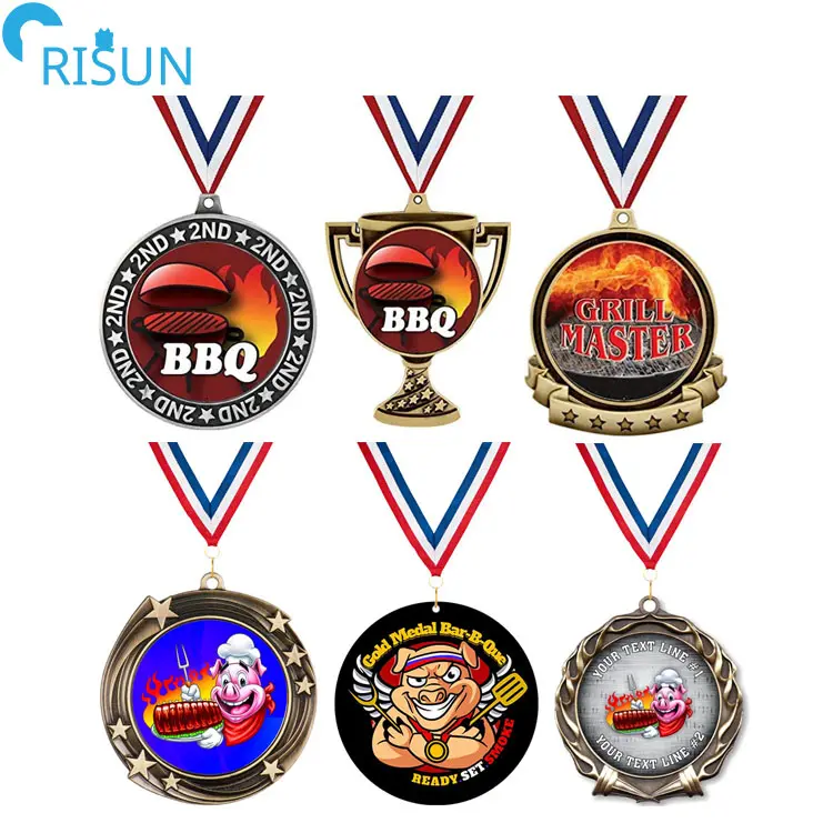 Hersteller Custom ized Food Carnival Barbecue Roast Award Medaillen Medalla Medaillon Custom Medaillen BBQ