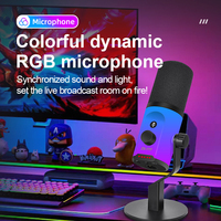 ZX-777 Professionelles USB/Kabelgebundenes Desktop-Dynamik-RGB-Metallmikrofon mit Nierencharakteristik, Plug-and-Play, Geräuschunterdrückung, XLR/USB-Dualmodi
