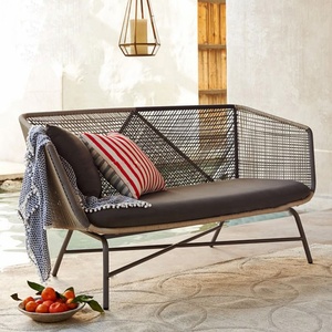 Nordico moderno divano <span class=keywords><strong>esterno</strong></span> <span class=keywords><strong>in</strong></span> <span class=keywords><strong>vimini</strong></span> Set tavolino comodo impermeabile per balcone giardino elegante cortile nordico - Product Image 4