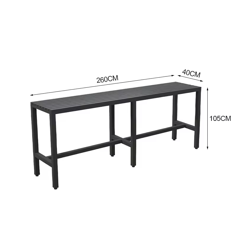 Tavolo da bar classico nero 260*40*105 cm