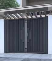 Porte d'entrée principale extérieure à double battant en aluminium, haute sécurité, avec serrure intelligente et accès à distance, pour cour résidentielle et école