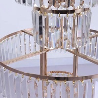 Lustre en cristal sur pied haut, en fer forgé doré, pour centres de table de mariage – Grande vente