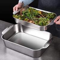 Plaque de cuisson rectangulaire en acier inoxydable pour poisson, épaissie et durable, idéale pour la cuisine, la pâtisserie, la maison, l'hôtel, le restaurant et le barbecue