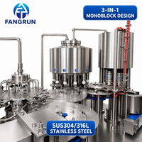 Machine de remplissage 3 en 1 pour bouteilles d'eau potable pure minérale en PET et verre, rinçage, remplissage et bouchage, prix usine