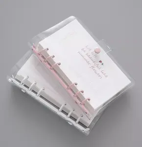 Conception mignonne couverture transparente en PVC perdre des feuilles classeur carnets de notes petits cahiers pour les étudiants